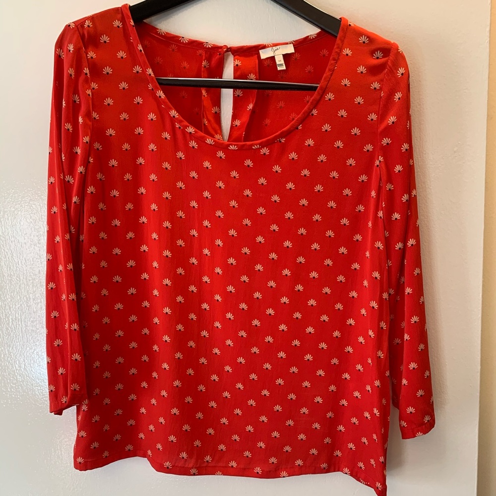 Joie Red Floral Print Blouse
